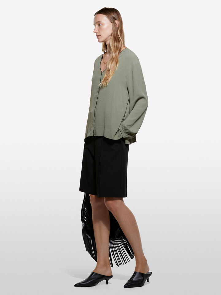 Blusa over fit verde militare - bluse da donna - Verde Militare | Sisley image number 1